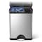 Simplehuman 46 Liter Rectangular Dual Compartment Recycling Kitchen Step Trash Can, Brushed Stainless Steel CW1830 - alternate 1